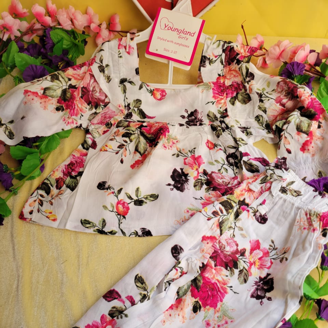 Girl,s fancy Top bottom Long Sleeve Set Code- 101