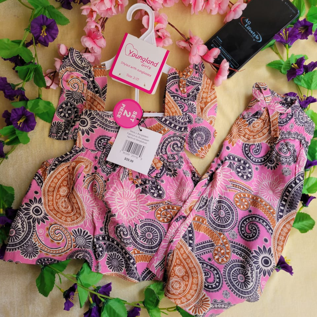 Girl,s fancy Top bottom Half Sleeve Set.Code-156