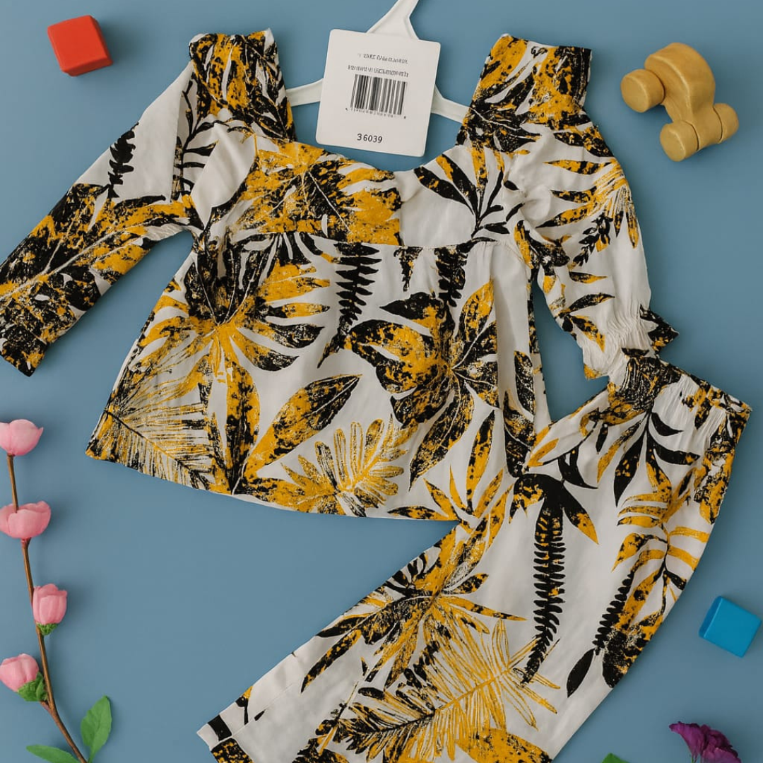 Girl,s fancy Top bottom Full Sleeve Set - 107
