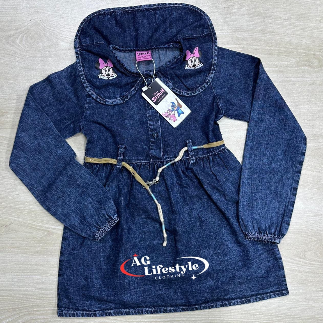 Girl's Full Sleeve Denim Frog-1002