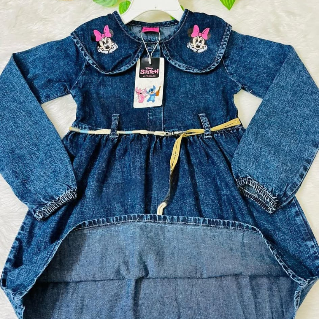 Girl's Full Sleeve Denim Frog-1002