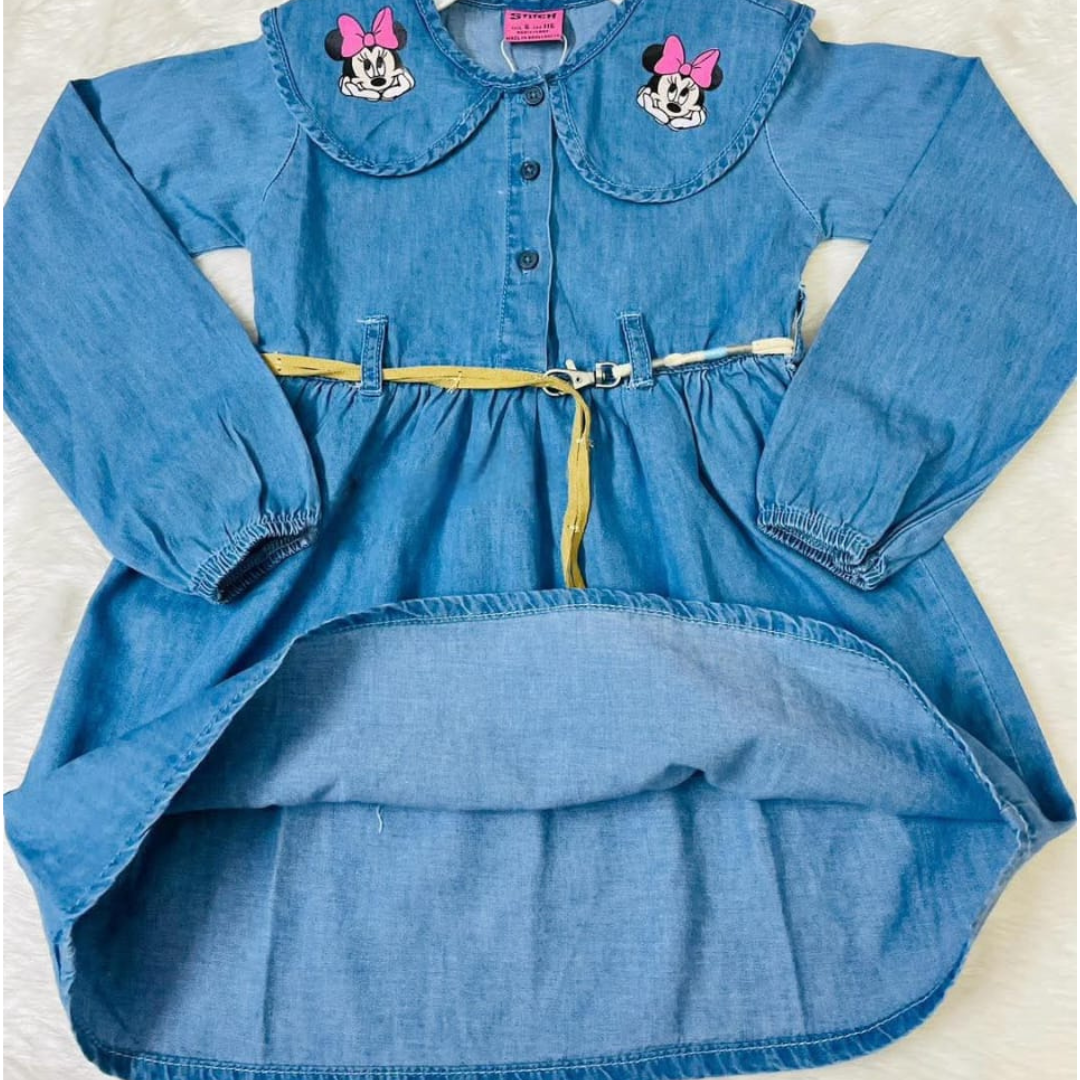 Grils Mickey Mouse full Hata Denim tops- 1003