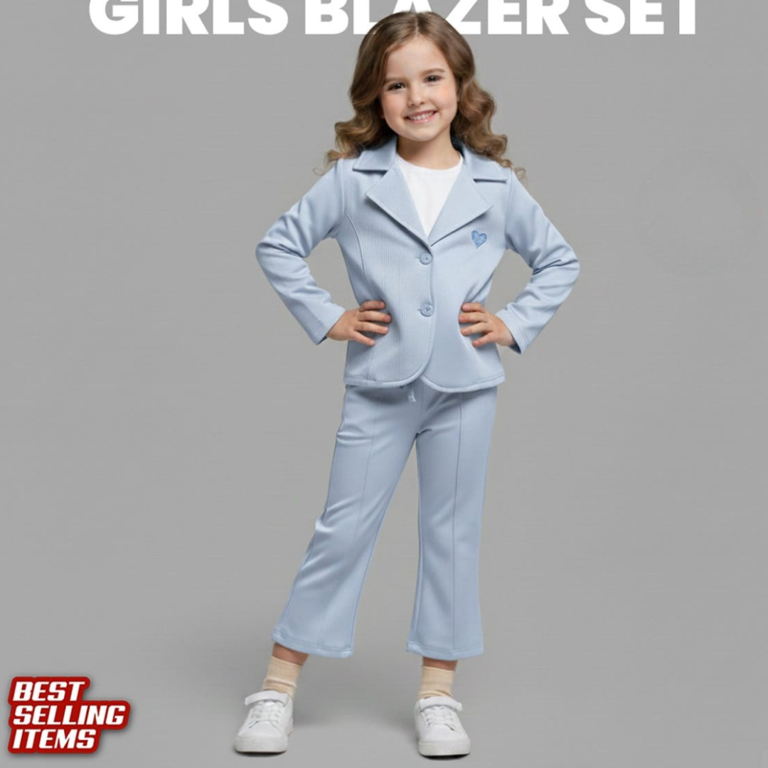Exclusive Girl’s Premium Blazer Set Ice Blue