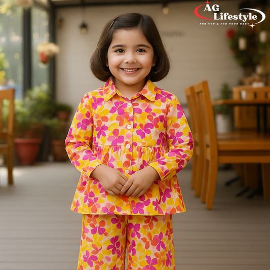 Girl,s fancy Top bottom Full Sleeve Set. Code 117