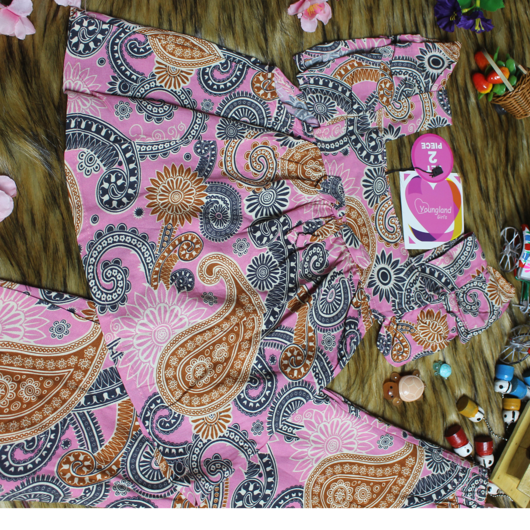 Girl,s fancy Top bottom Half Sleeve Set.Code-156