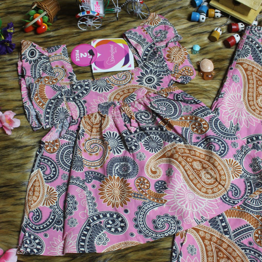 Girl,s fancy Top bottom Half Sleeve Set.Code-156