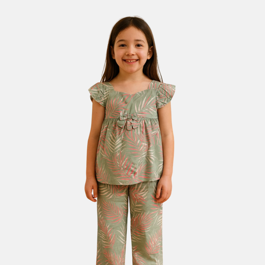 Girl,s fancy Top bottom Half Sleeve Set.Code-155