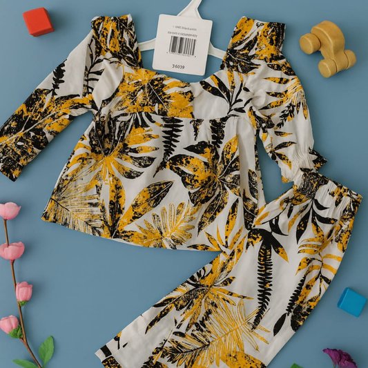 Girl,s fancy Top bottom Full Sleeve Set - 107
