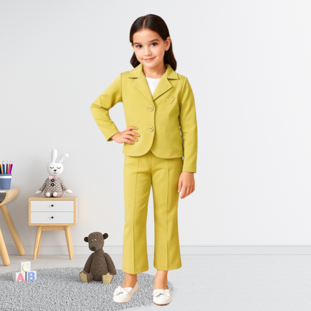 Exclusive Girl’s Premium Blazer Set Oliv