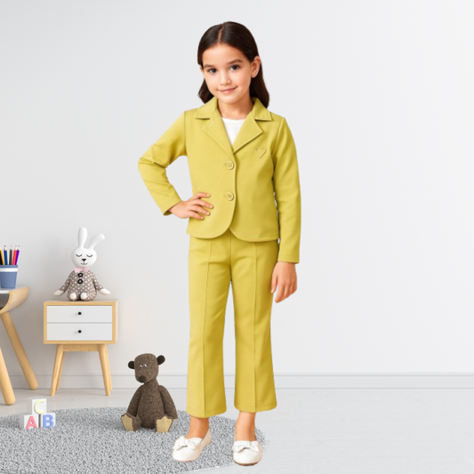 Exclusive Girl’s Premium Blazer Set Oliv