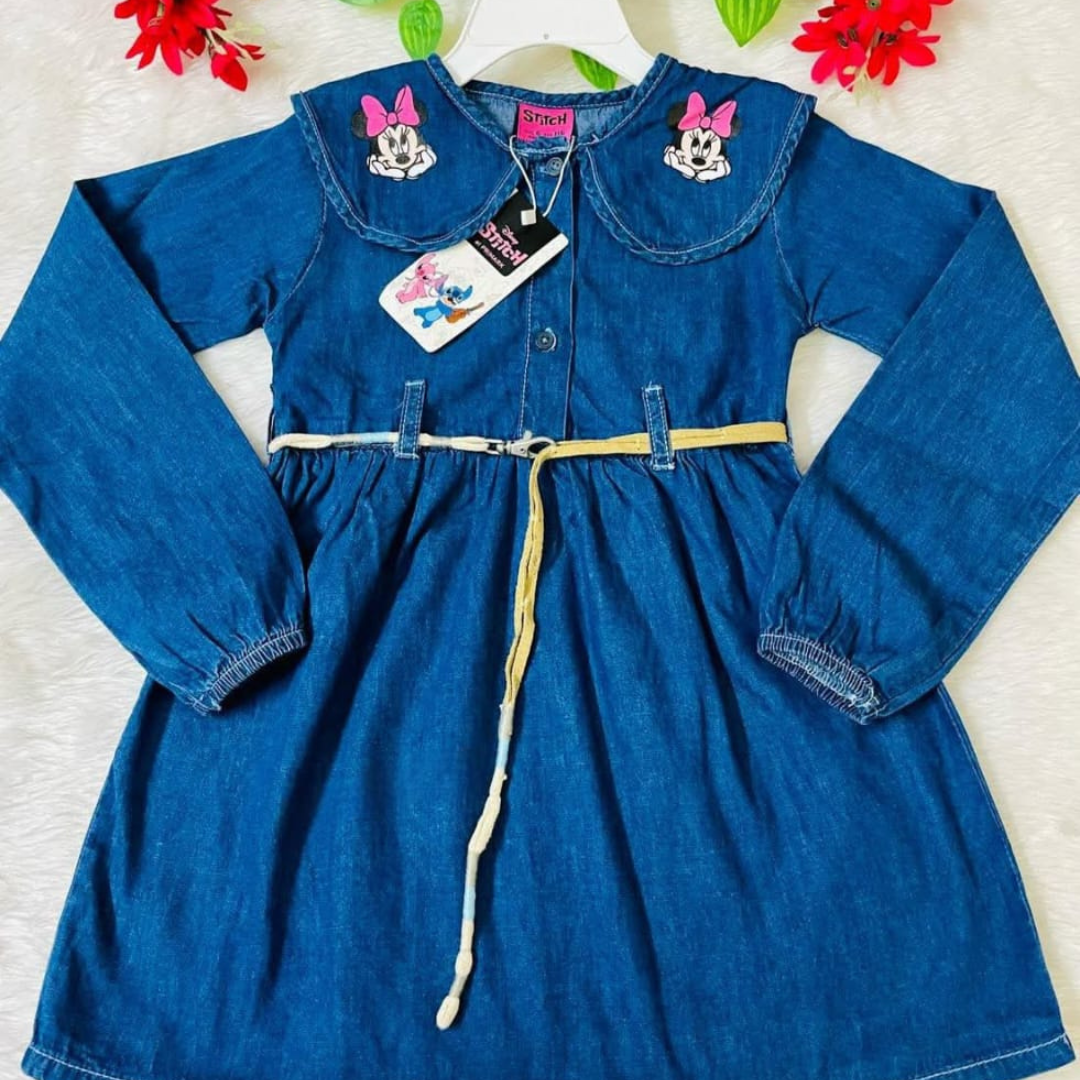 Girl's Mickey Mouse full Hata Denim tops-1001