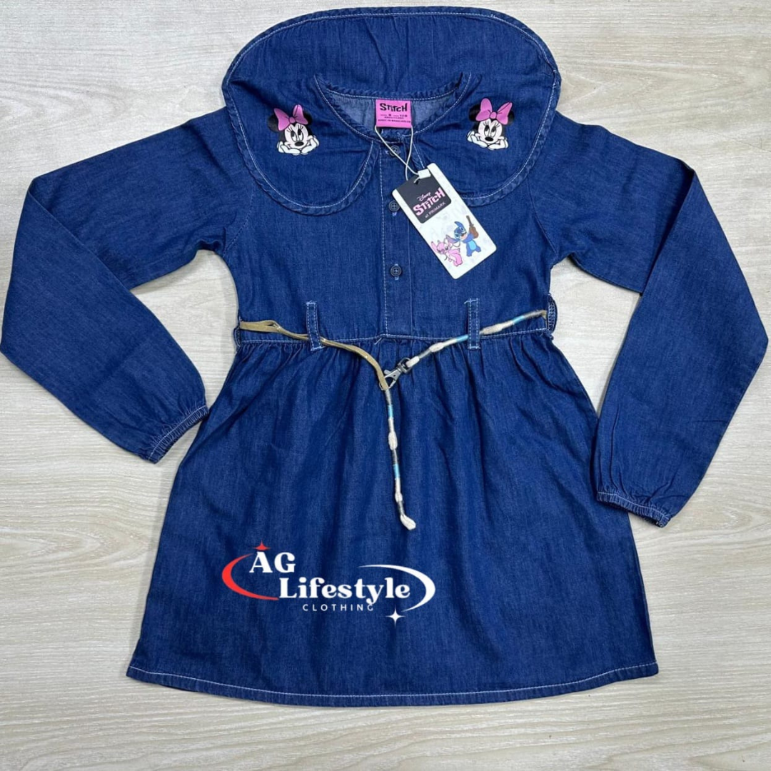 Girl's Full Sleeve Denim Frog-1003