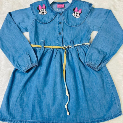 Grils Mickey Mouse full Hata Denim tops- 1003