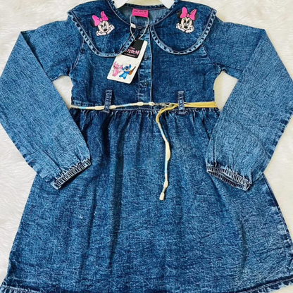 Girl's Full Sleeve Denim Frog-1002