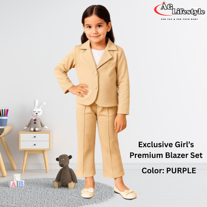 Exclusive Girl’s Premium Blazer Set Cream