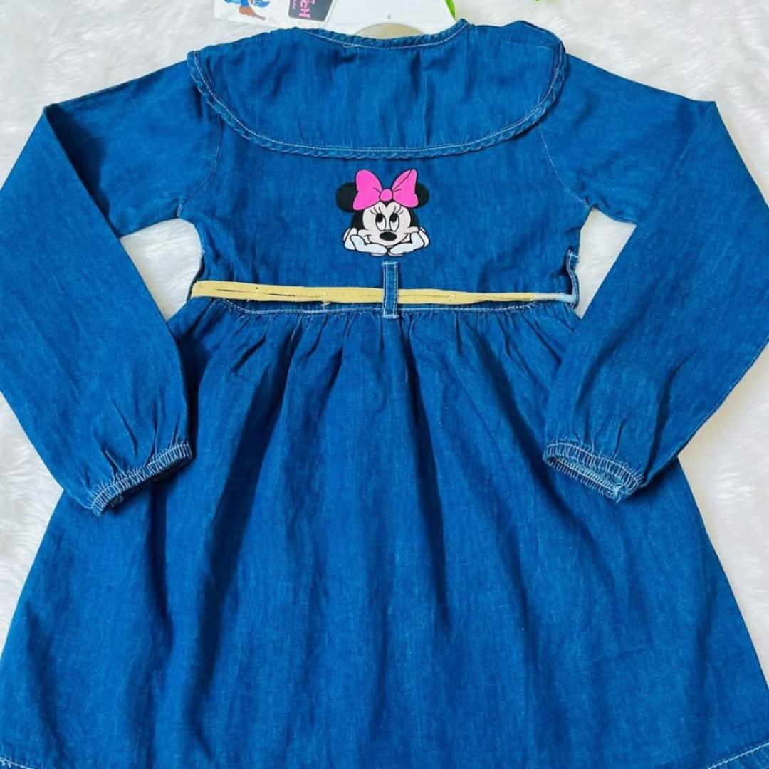 Girl's Mickey Mouse full Hata Denim tops-1001