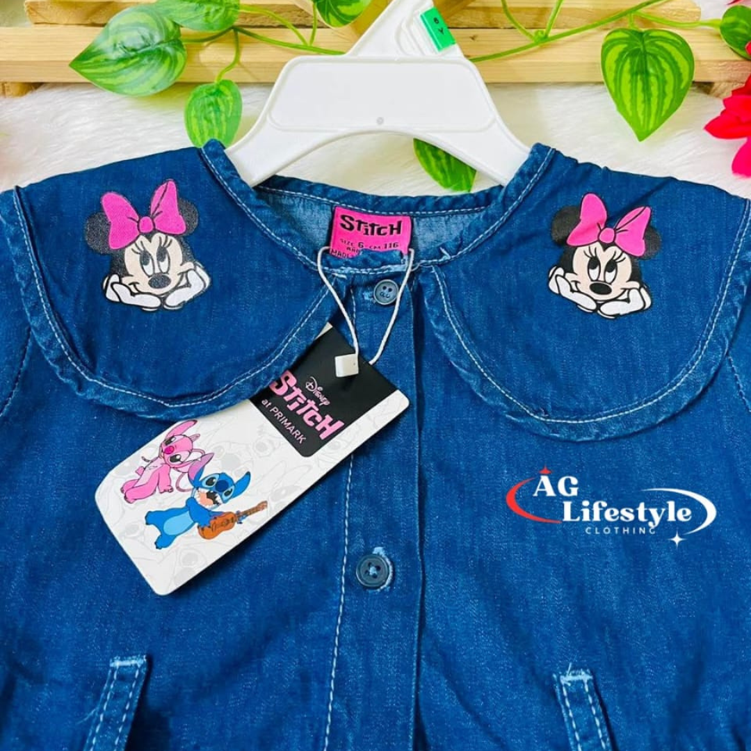 Girl's Full Sleeve Denim Frog-1001