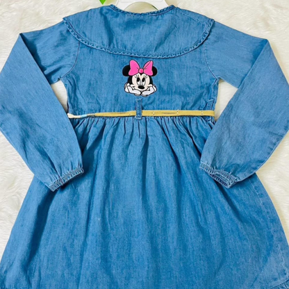 Grils Mickey Mouse full Hata Denim tops- 1003