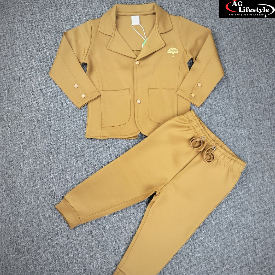 Exclusive Boys Blazer Set- Brown
