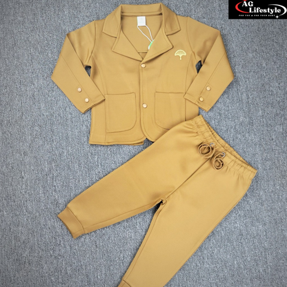 Exclusive Boys Blazer Set- Brown