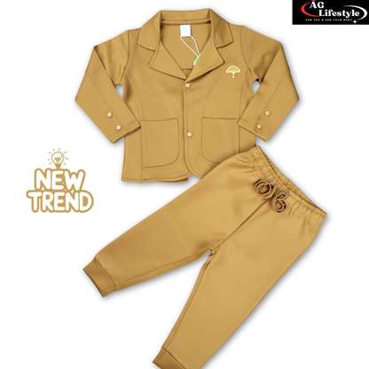 Exclusive Boys Blazer Set- Brown