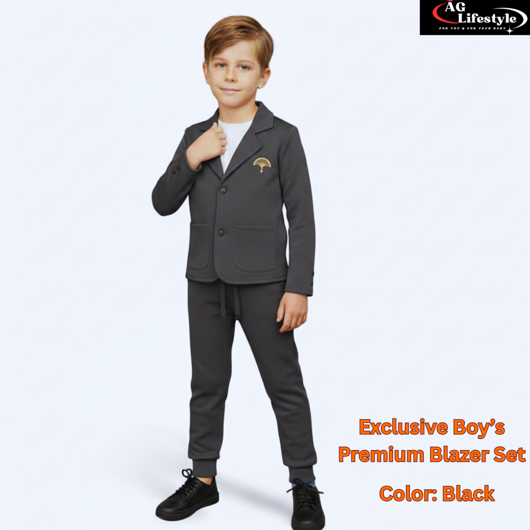 Exclusive Boys Blazer Set- Black
