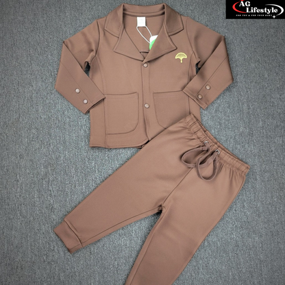 Exclusive Boys Blazer Set- Coffee