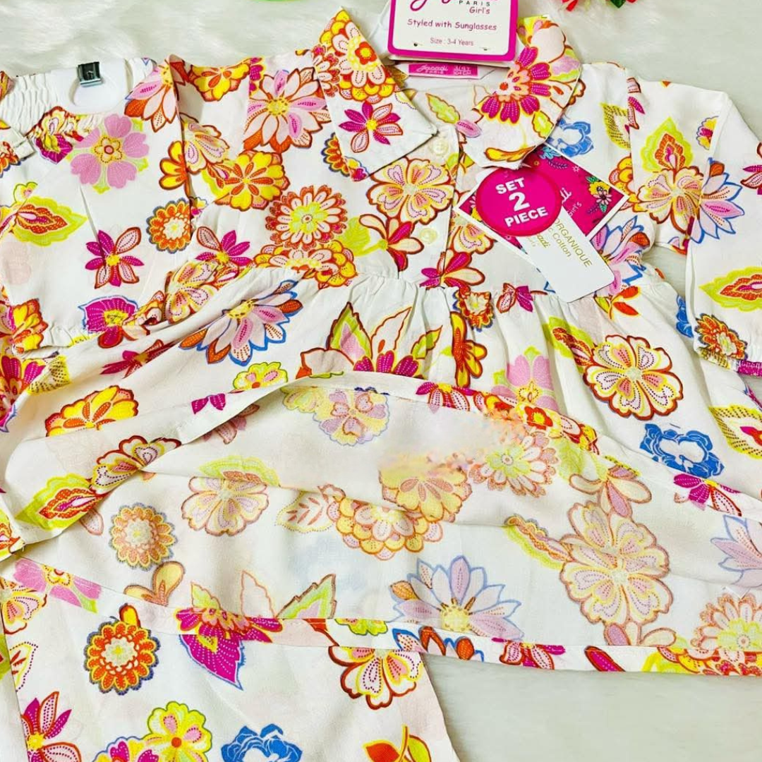 Girl,s fancy Top bottom Full Sleeve Set.Code-113