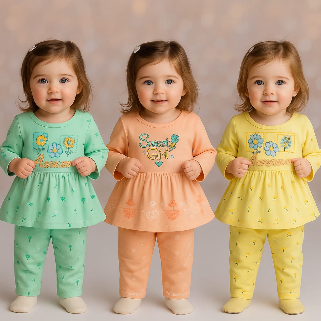 Full-sleeve top with pajama Combo